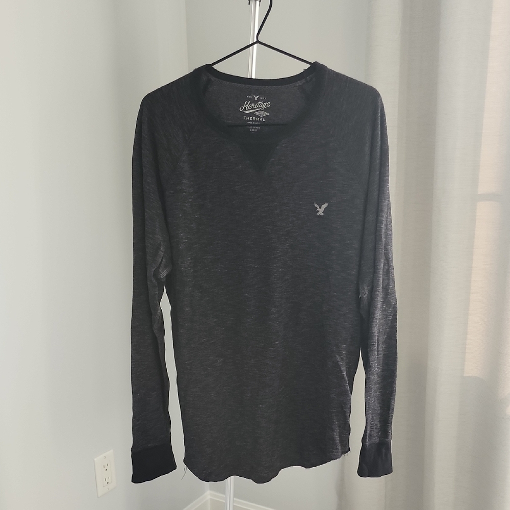American Eagle Outfitters Black Long Sleeve Tee Soft Cotton Blend